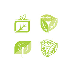 Leaf Logo Design Vector Template Set