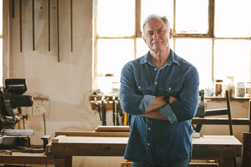 Portrait of confident senior male carpenter - Powered by Adobe