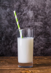 Glass of Milk With Straw
