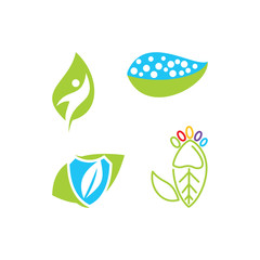 Leaf Logo Design Vector Template Set