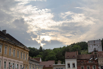 Fototapeta na wymiar Brasov and sky view