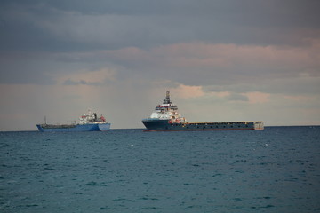 ship in the sea