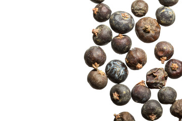 Close up of juniper berry isolated on white