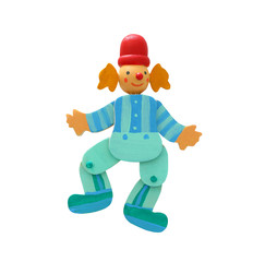 wooden colorful clown isolated on white