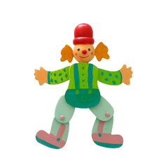 wooden colorful clown isolated on white