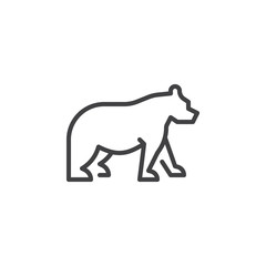 Bear side view line icon. linear style sign for mobile concept and web design. bear standing outline vector icon. Wild forest animal symbol, logo illustration. Pixel perfect vector graphics