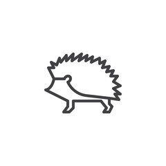 Hedgehog side view line icon. linear style sign for mobile concept and web design. walking hedgehog outline vector icon. Forest animal symbol, logo illustration. Pixel perfect vector graphics