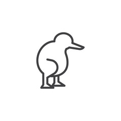 Water bird line icon. linear style sign for mobile concept and web design. Penguin outline vector icon. Wild animals symbol, logo illustration. Pixel perfect vector graphics