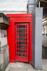 Red Telephone box outside London Museum