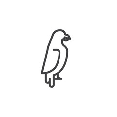 Parrot side view line icon. linear style sign for mobile concept and web design. Parrot sitting outline vector icon. Pet animal symbol, logo illustration. Pixel perfect vector graphics