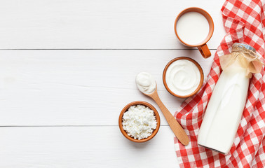 Obraz na płótnie Canvas Homemade milk products concept