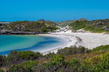 Fototapeta na wymiar White sand at the Dynamite Bay in Green Head at the western coast of Australia