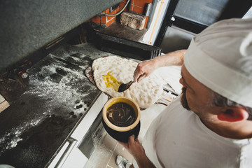Schiacciata is a kind of bread made in Tuscany, Italy.