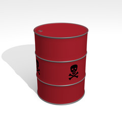 red barrel of toxic products - 3D Illustration