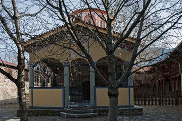 Buildings in Medieval Bachkovo Monastery Dormition of the Mother of God, Bulgaria