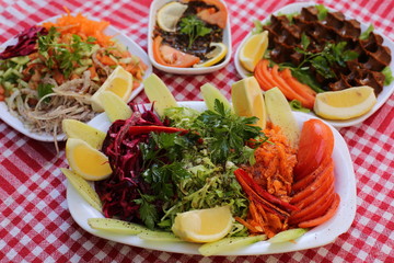 salad and vegetables