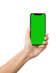 Smartphone with green screen for key chroma mockup