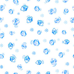 Simple Vector Seamless Pattern shaking, ice cube and cold symbol for Background, Paper Wrap, Banner, curtain, etc