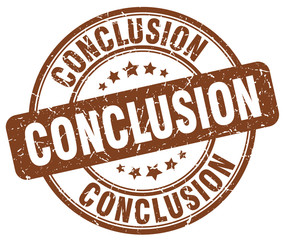 Obraz premium conclusion brown grunge round vintage rubber stamp