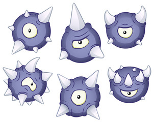 Spike Eye Cartoon Design Element Set