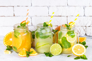 Lemonade, mojito and orange lemonade.