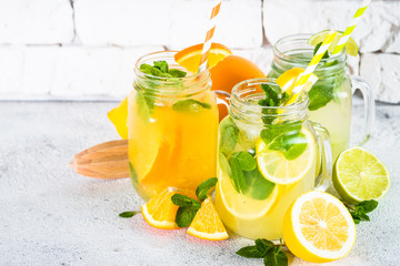 Lemonade, mojito and orange lemonade.
