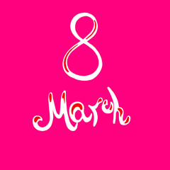 Obraz premium March 8 on a pink background