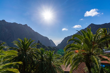 Fototapeta na wymiar Remotely located in the mountains picturesque village Masca, Tenerife, Canary Islands, Spain