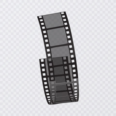 Set of vector film strip isolated on transparent background.Old film strip with 3d vector illustration