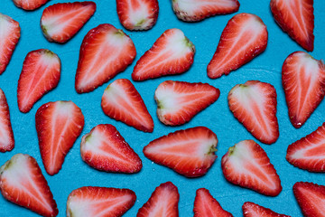 sliced red strawberry 