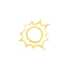 Drawing of sun. Vector illustration