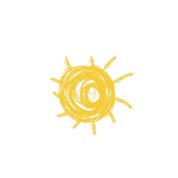 Drawing of sun. Vector illustration