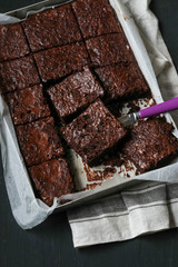 Homemade brownie cake