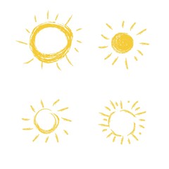 Sun icon set, vector illustration