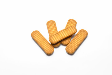 Tasty biscuits isolated on white background