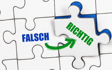 Richtig auf Puzzle