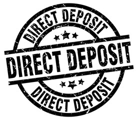 direct deposit round grunge black stamp