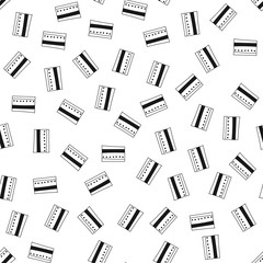 Fototapeta premium Doodle seamless pattern. Abstract geometric background. Minimalist, Scandinavian style. Black and white illustration.