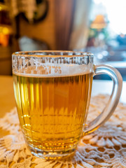 Lager draught beer in glass