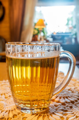 Lager draught beer in glass