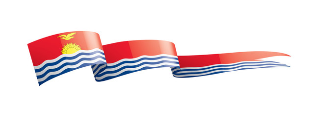 Obraz premium Kiribati flag, vector illustration on a white background