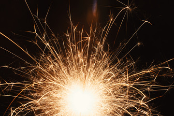 Close-Up Of Burning Sparkler At Night