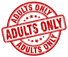 adults only red grunge stamp