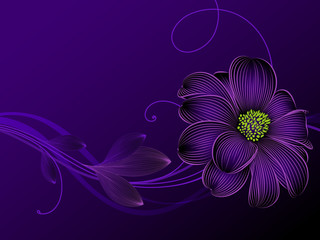 Rich luxurious rich purple pattern with dahlia flower.