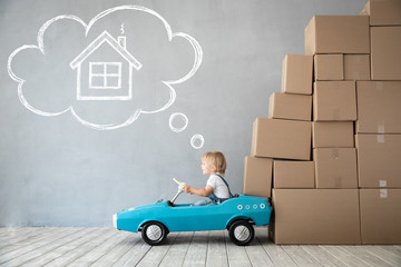New Home Moving Day House Concept