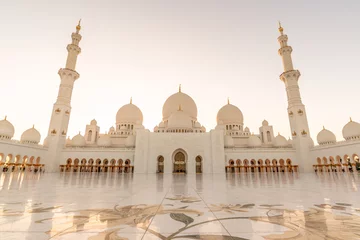 Gordijnen Sheikh Zayed Grand Mosque in Abu Dhabi in de buurt van Dubai, Verenigde Arabische Emiraten © Delphotostock