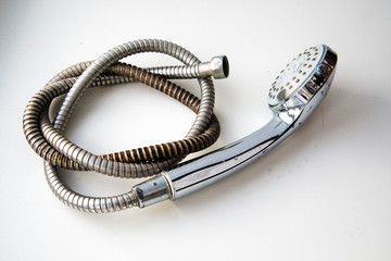 old shower hose, Old plumbing hose pipes