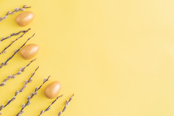 Fototapeta premium Flat lay easter composition