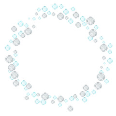 Illustration of circular frame of 2 color jewelry.