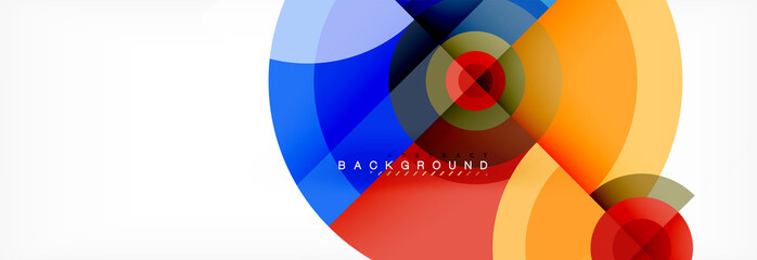 Round circles and triangles abstract background